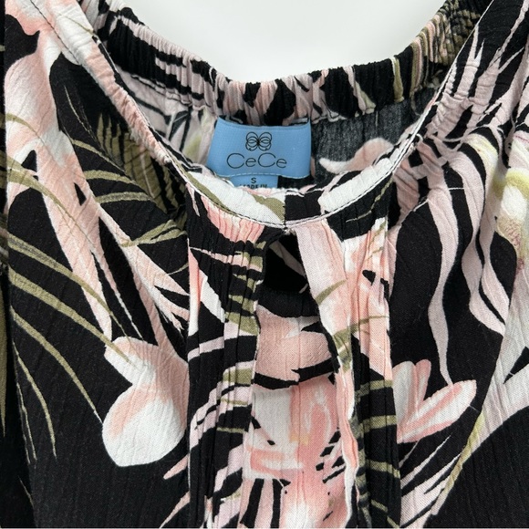 CeCe Soft Palms Off the Shoulder Halter Top Tropical Print Multicolour Small - Picture 5 of 6